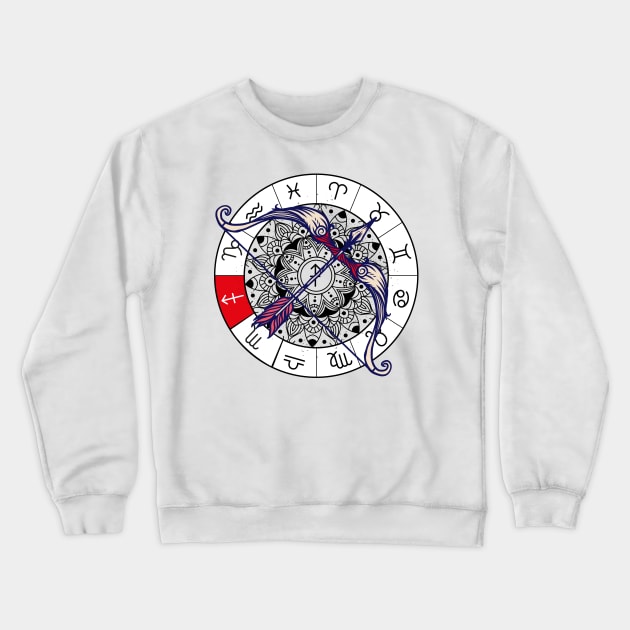 Sagittarius star sign, zodiac sign horoscope Crewneck Sweatshirt by 2P-Design